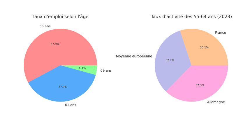 graphique répartition seniors sur le marché du travail